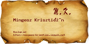 Mingesz Krisztián névjegykártya
